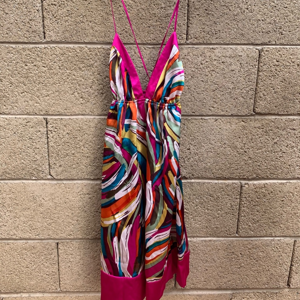 Multicolor Spaghetti Mini Dress